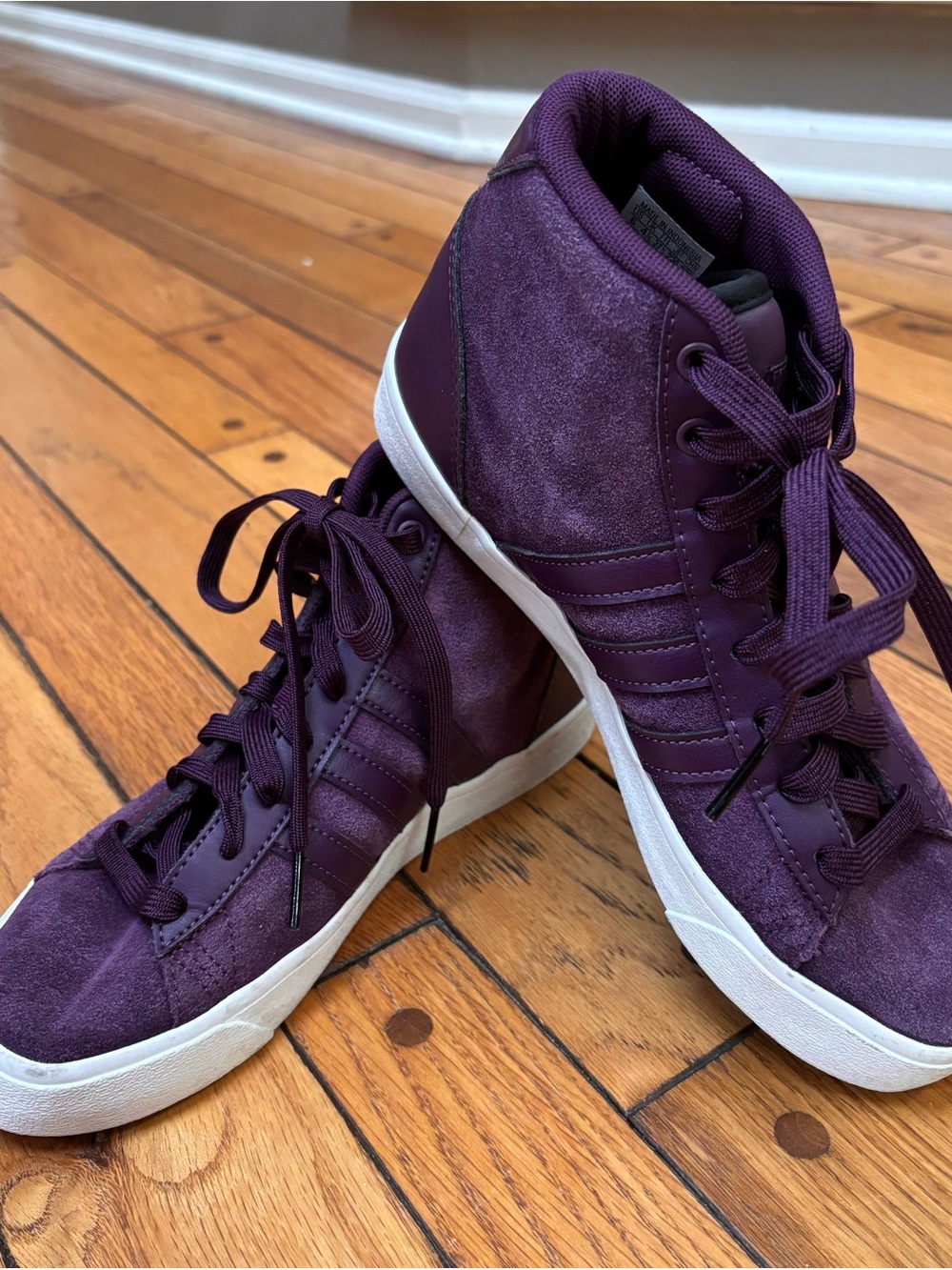 Adidas Women's High-Top Sneakers in Deep Purple
